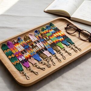 Native Beaded Keychain Holder Wrist Lanyards